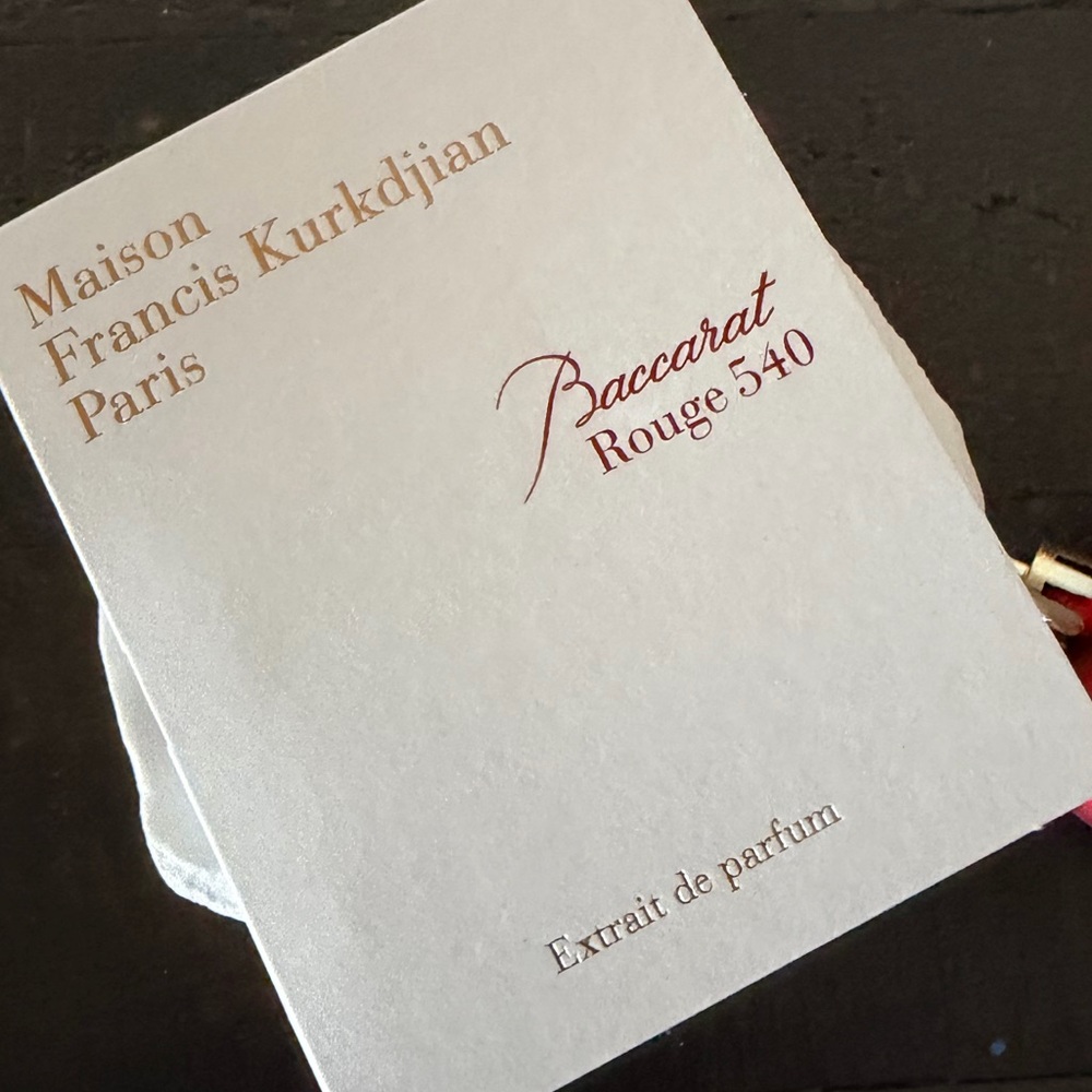 Maison Francis Kurkdjian Sample Vial with Red and Gold Packaging